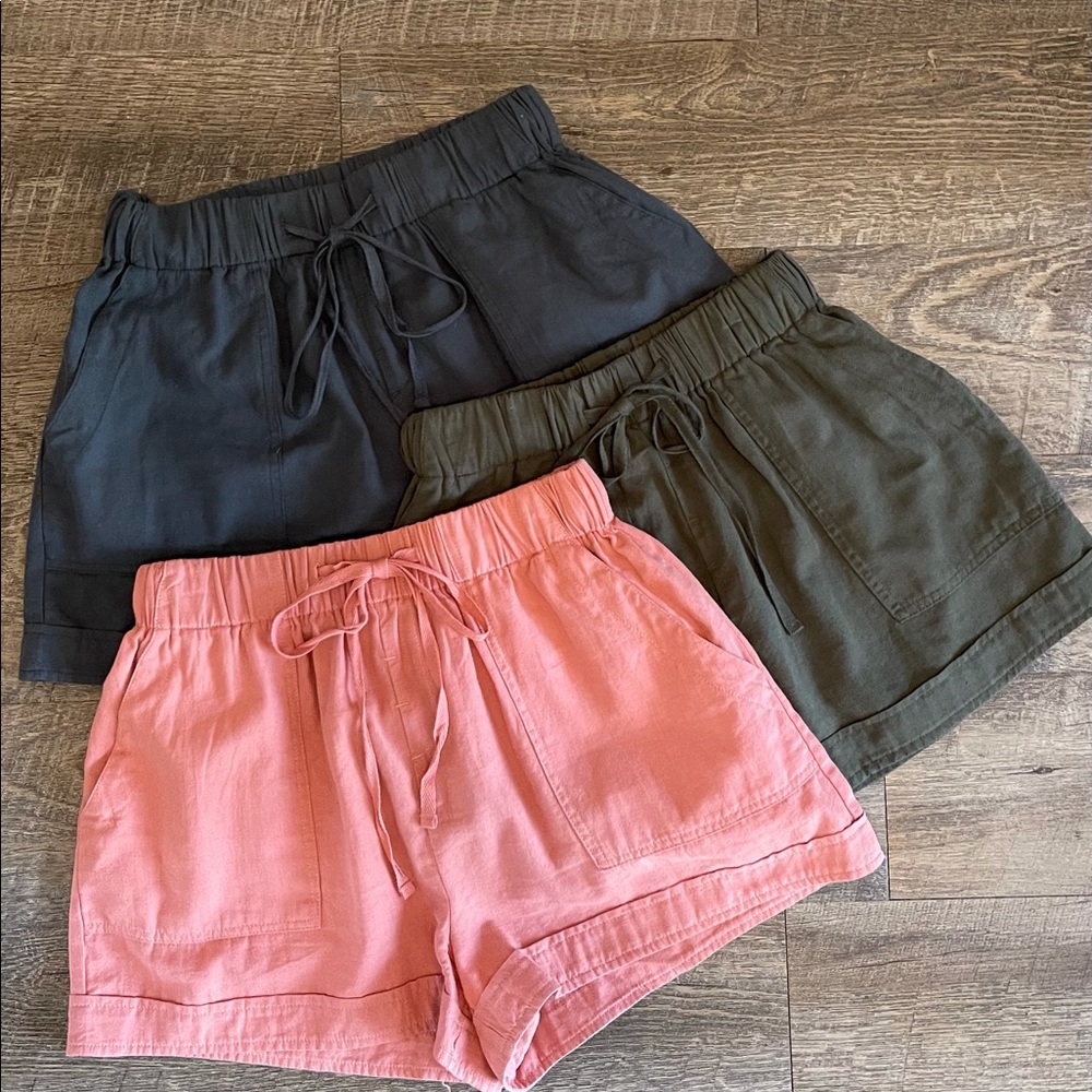 OLIVE Cotton Drawstring Shorts - Picture 7 of 8